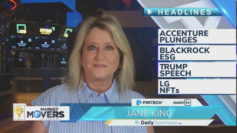 Accenture plunges, BlackRock ESG, Trump speech, LG NFTs