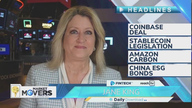 Coinbase deal, Stablecoin legislation, Amazon carbon, China ESG bonds