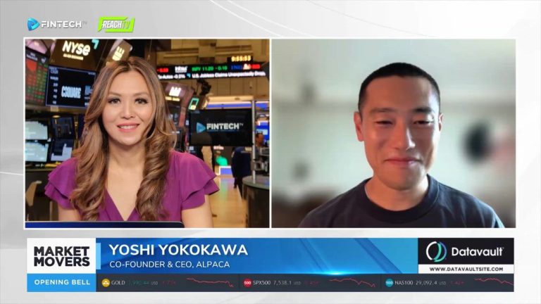 FINTECH.TV’s Market Movers shows Yoshi Yokokawa of Alpaca joining a live video interview from the NYSE floor.