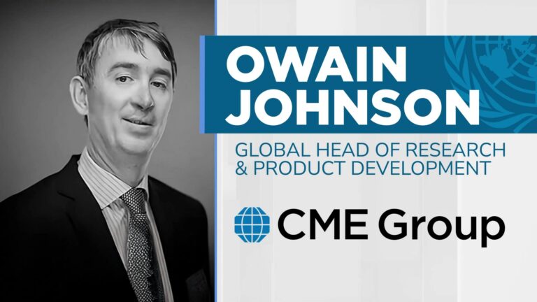 Owain Johnson of CME Group appears beside his name and title, Global Head of Research and Product Development.